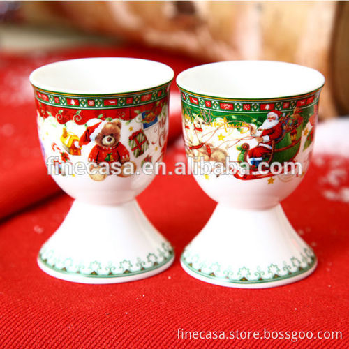 Christmas Fine New Bone China Small Egg Cup of Santa Claus